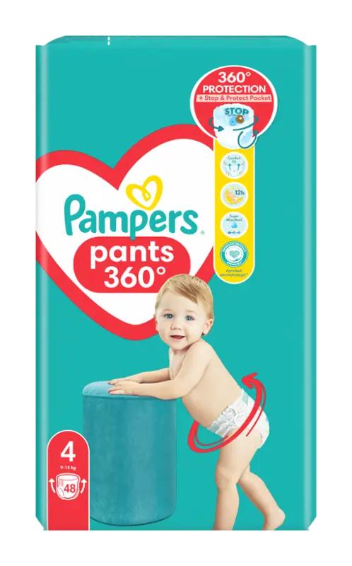 Pampers Plenkové kalhotky 9 - 15 kg, vel. 4, 48 ks