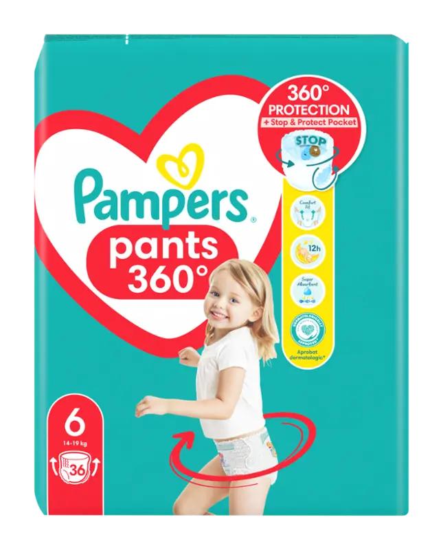 Pampers Plenkové kalhotky 14 - 19 kg, vel. 6, 36 ks