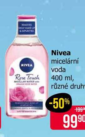 Nivea micelární voda Rose Touch 400 ml, různé druhy