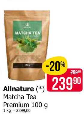 Allnature Matcha Tea Premium 100 g 