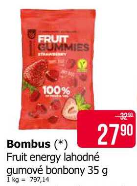 Bombus Fruit energy lahodné gumové bonbony 35 g