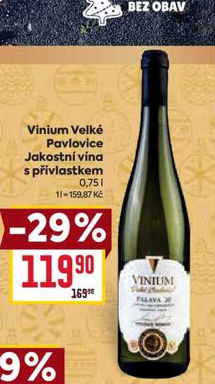 Vinium Velké Pavlovice Jakostní vína s přívlastkem 0,75l