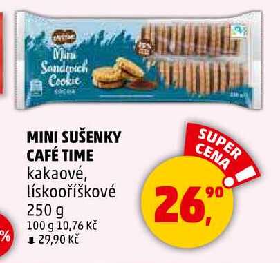 MINI SUŠENKY CAFÉ TIME kakaové, lískooříškové, 250 g