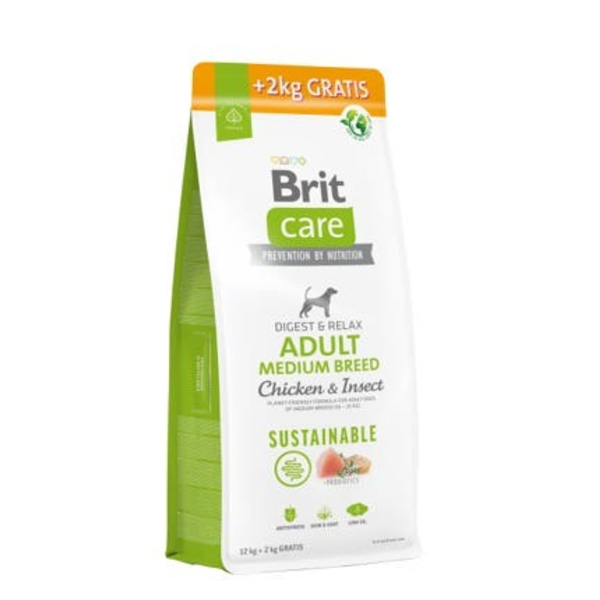 Brit Care Dog Sustainable Adult Medium Breed 12+2 kg