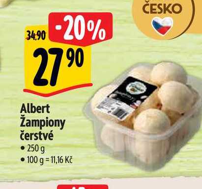  Albert Žampiony čerstvé • 250 g 