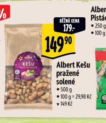  Albert Kešu pražené solené • 500 g 