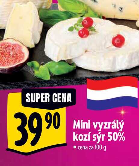   Mini vyzrálý  kozí sýr 50%  100 g 