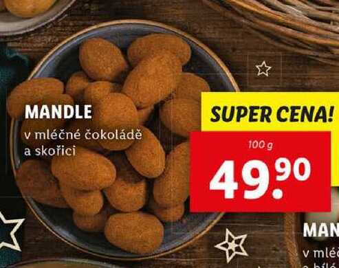 MANDLE v mléčné čokoládě a skořicí, 100 g