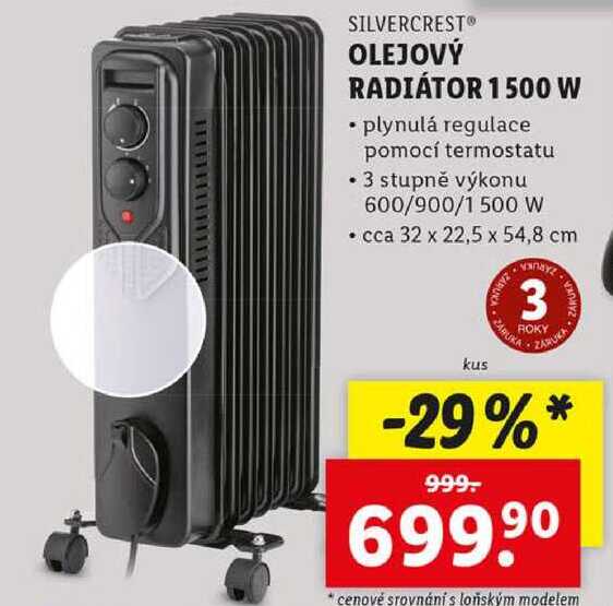 OLEJOVÝ RADIÁTOR 1500 W 