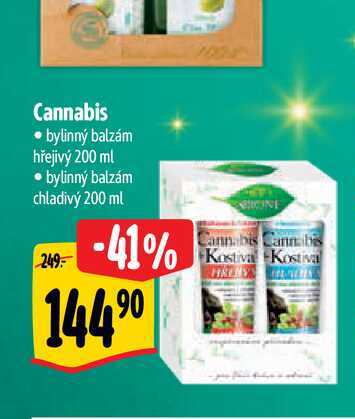 Cannabis - bylinný balzám hřejivý 200 ml, bylinný balzám chladivý 200 ml  