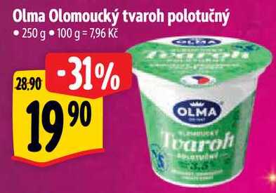 Olma Olomoucký tvaroh polotučný, 250 g 