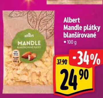 Albert Mandle plátky blanšírované, 100 g