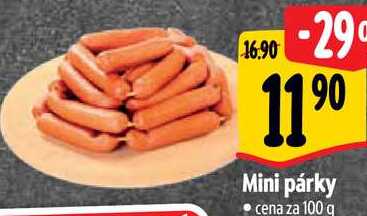 Mini párky, cena za 100 g