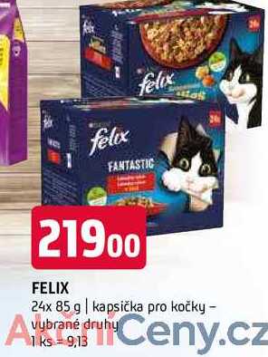 felix 24x 85 g kapsička pro kočky vybrané druhy 