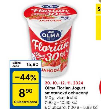 Olma Florian Jogurt smetanový ochucený, 150 g