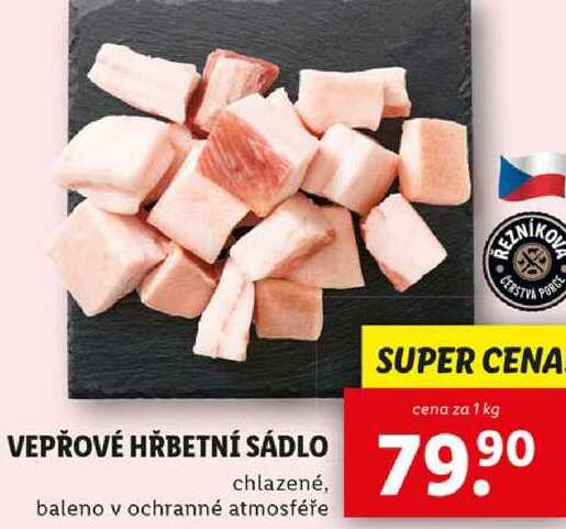 VEPŘOVÉ HŘBETNÍ SÁDLO, cena za 1 kg 