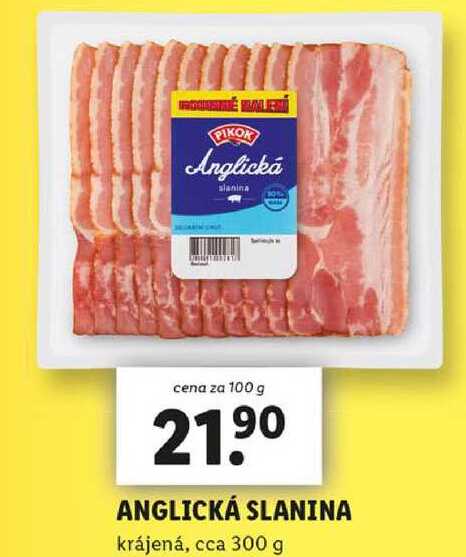 ANGLICKÁ SLANINA, cena za 100 g