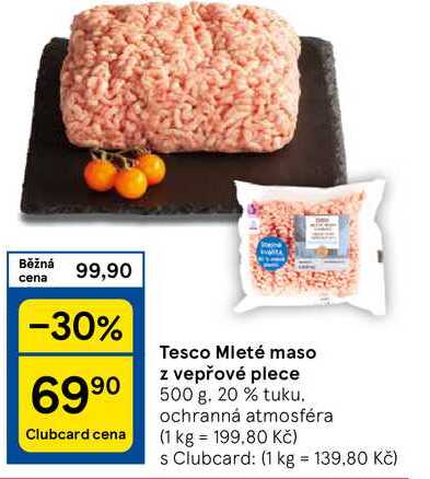 Tesco Mleté maso z vepřové plece, 500 g