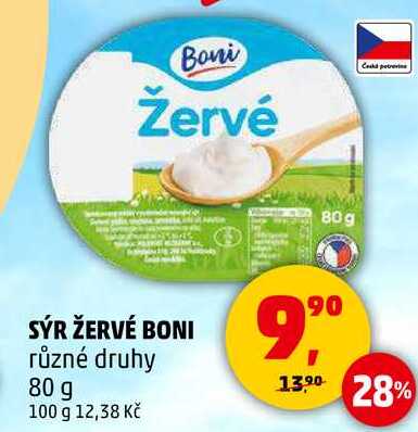 SÝR ŽERVÉ BONI různé druhy, 80 g