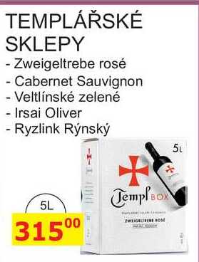 TEMPLÁŘSKÉ SKLEPY - Cabernet Sauvignon 5L 