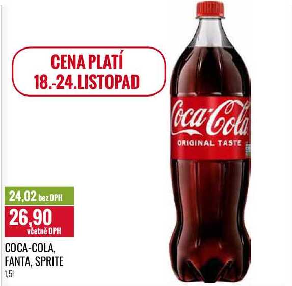 COCA-COLA, FANTA, SPRITE 1,5l 