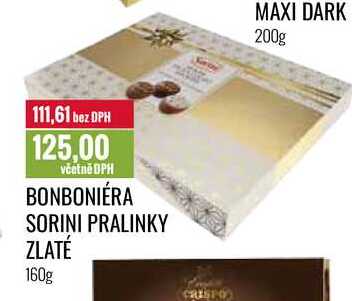 BONBONIÉRA SORINI PRALINKY ZLATÉ 160g 