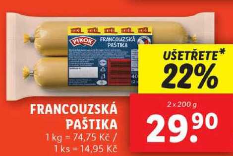 FRANCOUZSKÁ PAŠTIKA, 2x 200 g