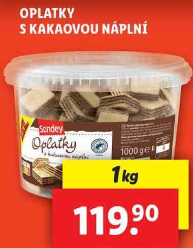 OPLATKY S KAKAOVOU NÁPLNÍ, 1 kg