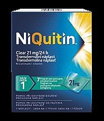 NiQuitin Clear 21 mg, transdermální náplast 7 ks