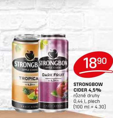 STRONGBOW CIDER 4,5% různé druhy 0,44l, plech