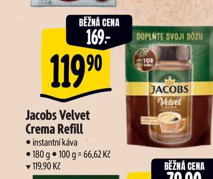  Jacobs Velvet Crema Refill  - instantní káva 180 g  