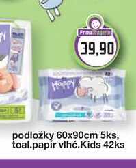 Happy toal.papir vlhč.Kids 42ks 