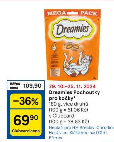 Dreamies Pochoutky pro kočky, 180 g