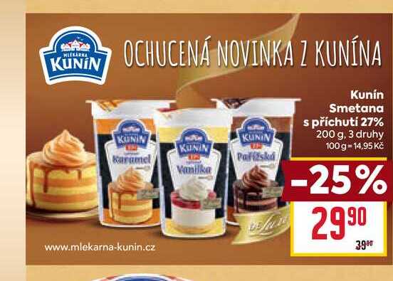 Kunín Smetana s příchutí 27% 200 g