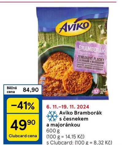 Aviko Bramborák s česnekem a majoránkou, 600 g 