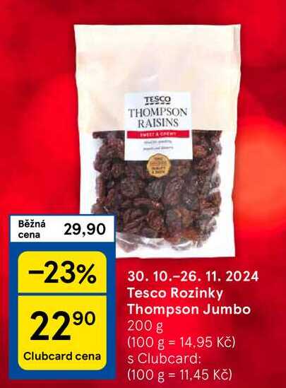 Tesco Rozinky Thompson Jumbo, 200 g