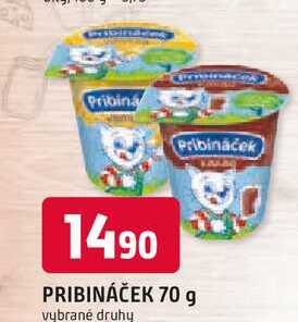 PRIBINÁČEK 70 g vybrané druhy 