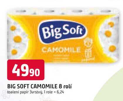 BIG SOFT CAMOMILE 8 rolí toaleni papir 3vrstvý