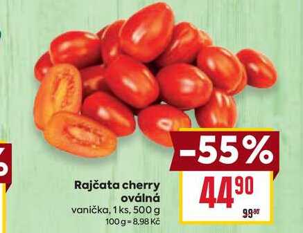 Rajčata cherry oválná vanička, 1 ks, 500 g