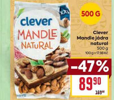 Clever Mandle jádra natural 500 g