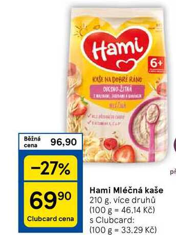 Hami Mléčná kaše, 210 g, více druhů 