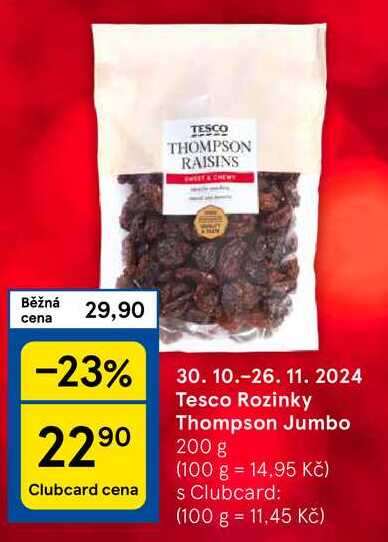 Tesco Rozinky Thompson Jumbo, 200 g 