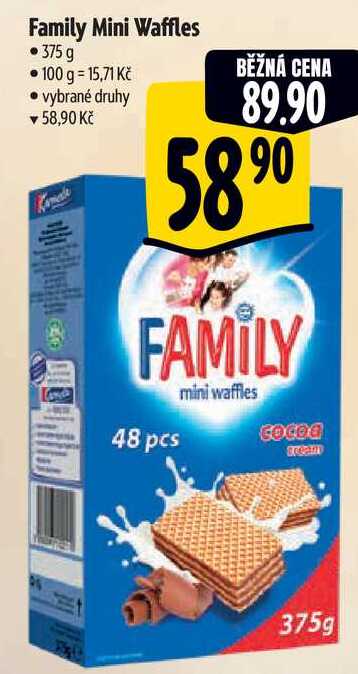 Family Mini Waffles, 375 g 