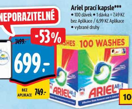 Ariel prací kapsle, 100 dávek 