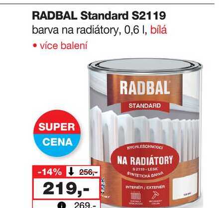 RADBAL Standard S2119 barva na radiátory, 0,6 1, bílá