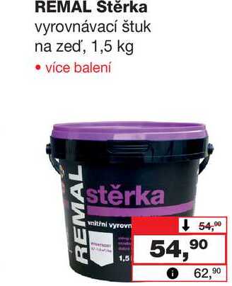 REMAL Stěrka vyrovnávací štuk na zeď, 1,5 kg 