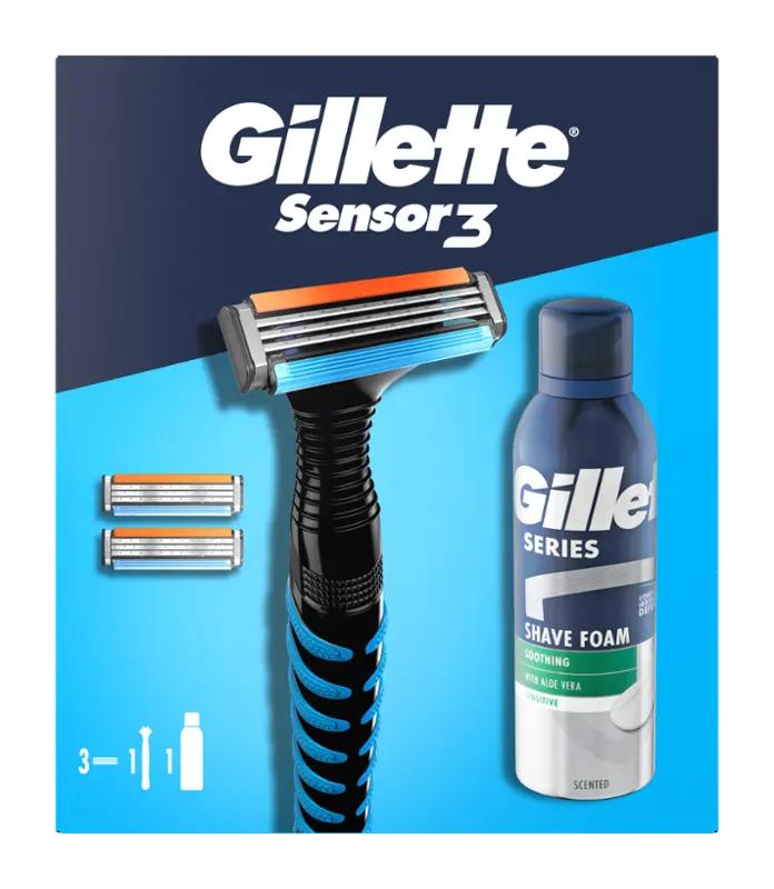 Gillette Dárková sada Gillette Sensor3 + pěna na holení, 1 ks