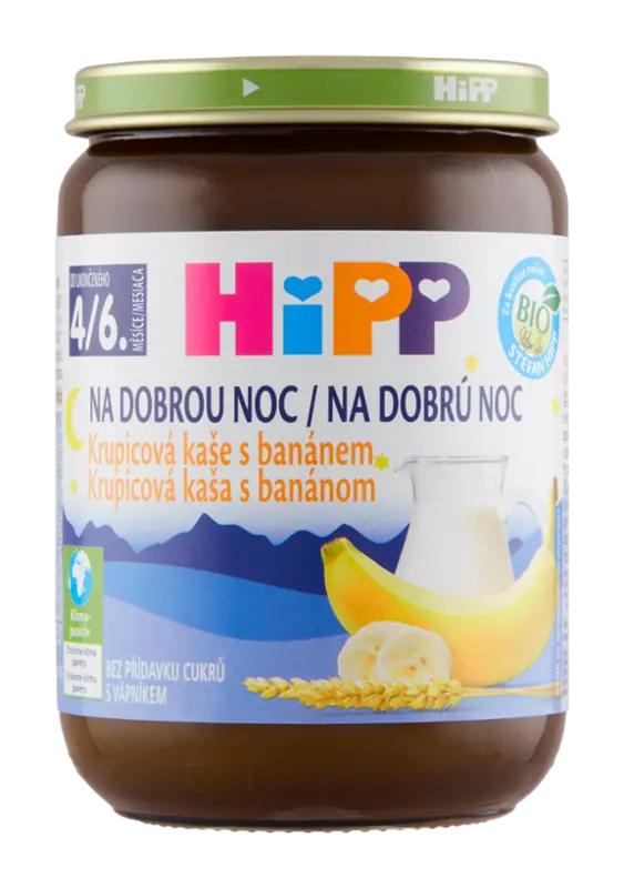 HiPP BIO krupicová kaše na dobrou noc s banánem, 190 g