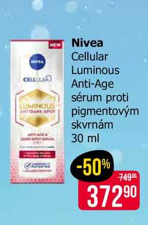 Nivea Cellular Luminous Anti-Age sérum proti pigmentovým skvrnám 30 ml 