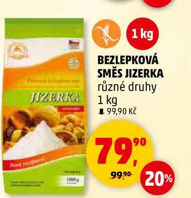 BEZLEPKOVÁ SMĚS JIZERKA různé druhy, 1 kg 